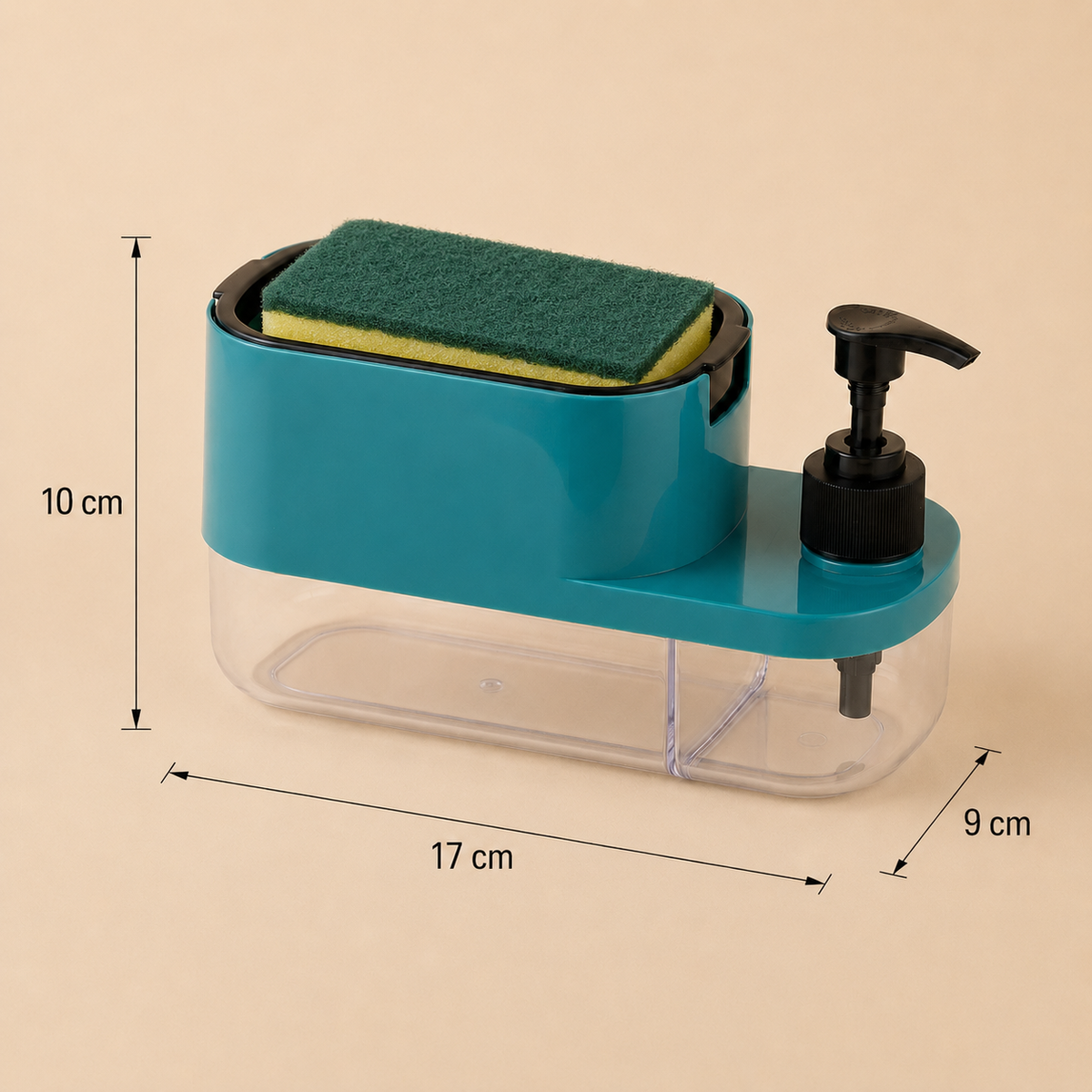 3-in-1 Liquid Soap Dispenser with Sponge Holder