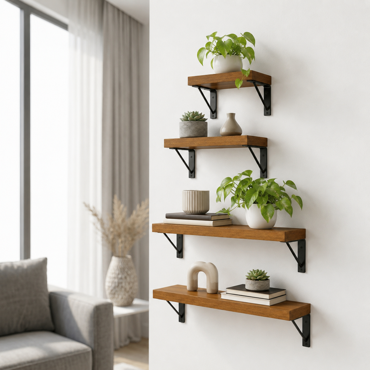 LONA Wall Mounted Bookshelf (Set of 4)
