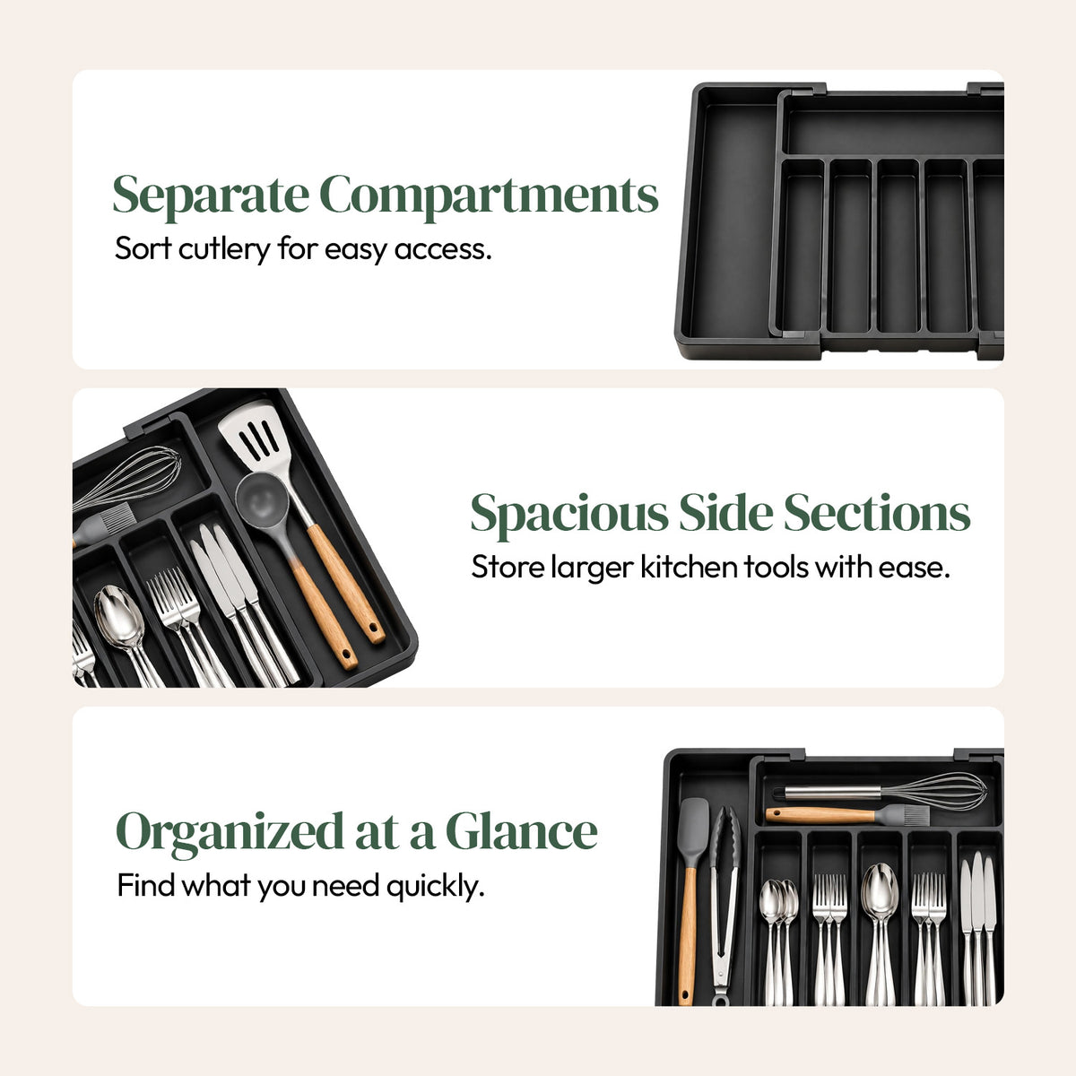 Expandable Cutlery Tray for Kitchen Drawers