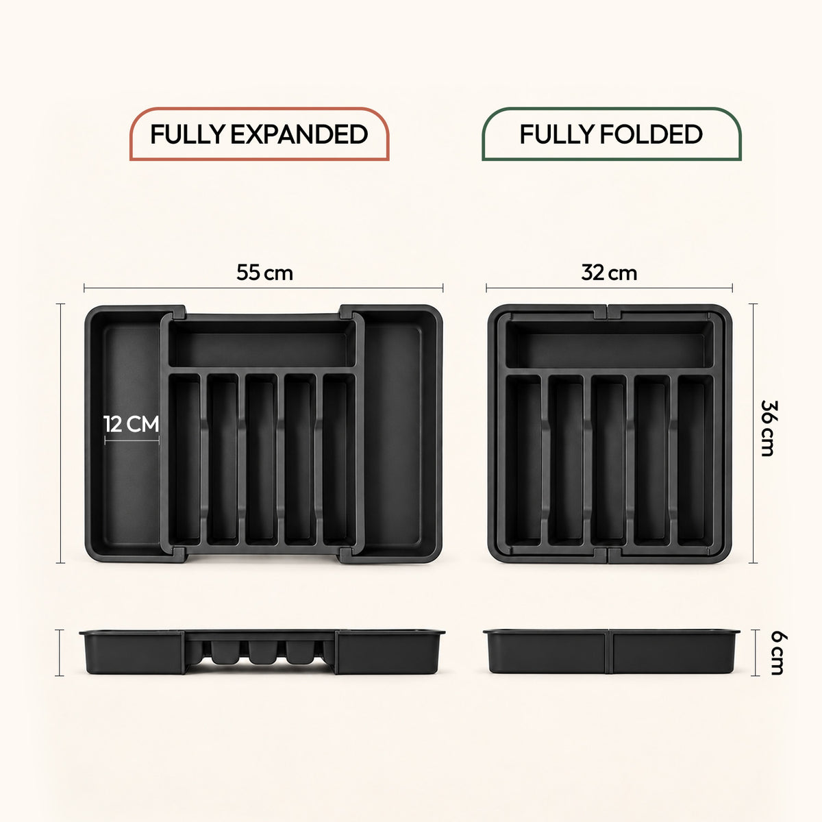 Expandable Cutlery Tray for Kitchen Drawers