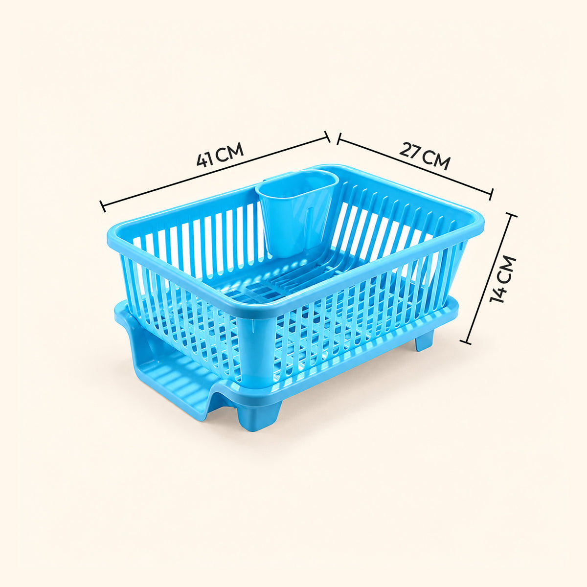 Dish Drainer with Detachable Cutlery Holder