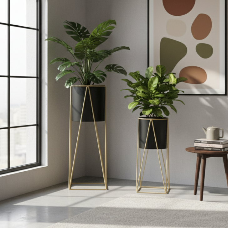 CLEO Plant Stand (Set of 2) - Black #Color_Black