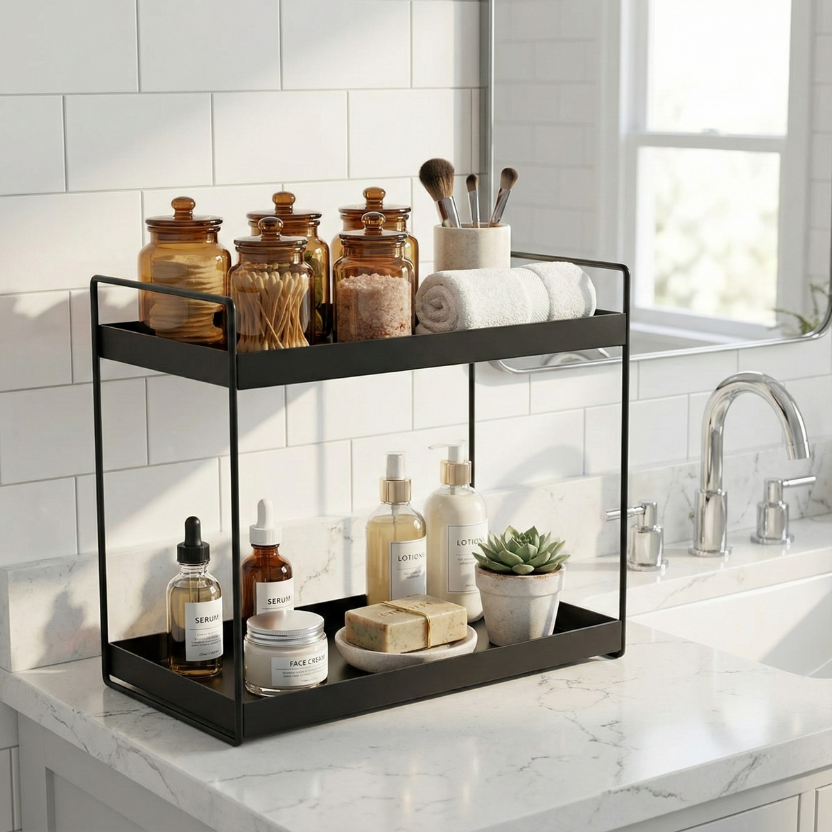 NOVA 2-Tier Standing Spice Rack - Black #Color_Black