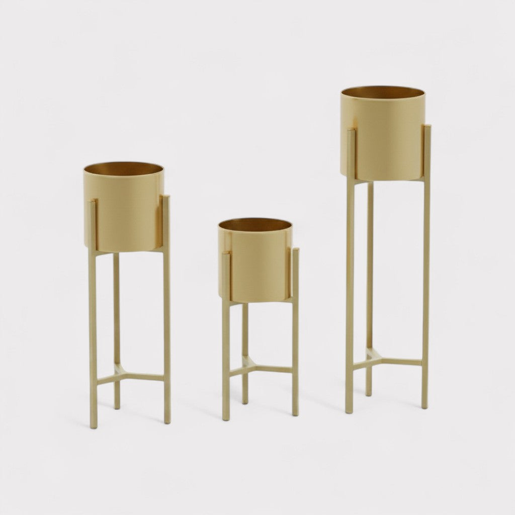HELIOS Plant Stand (Set of 3) - Gold #Color_Gold