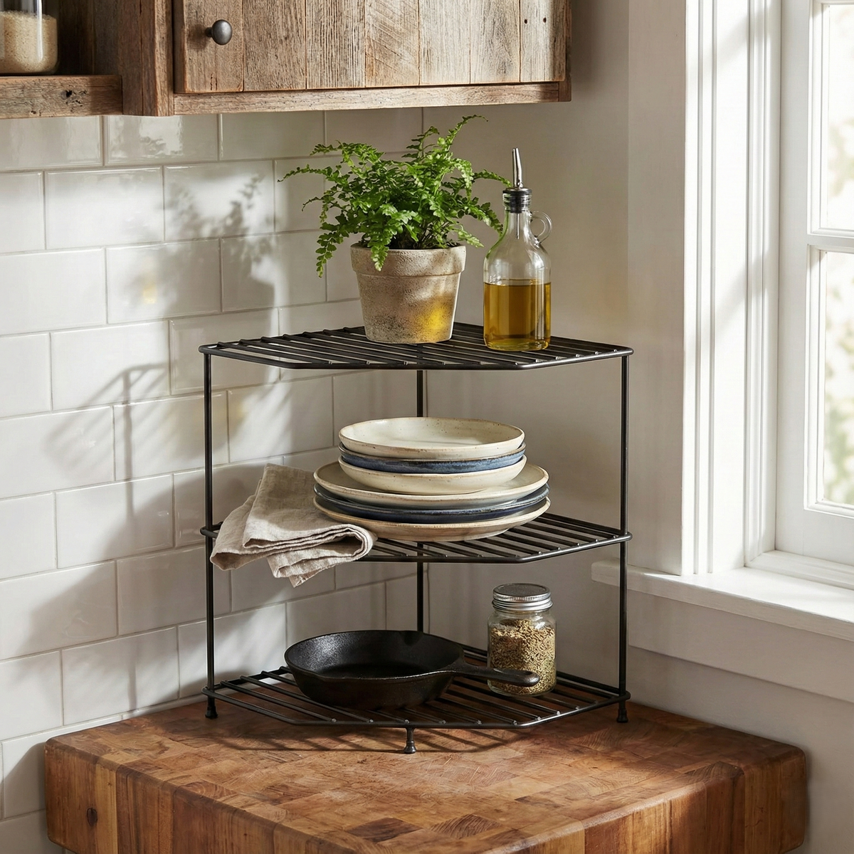 KONA+ | 3 Tier Corner Rack - Black #Color_Black