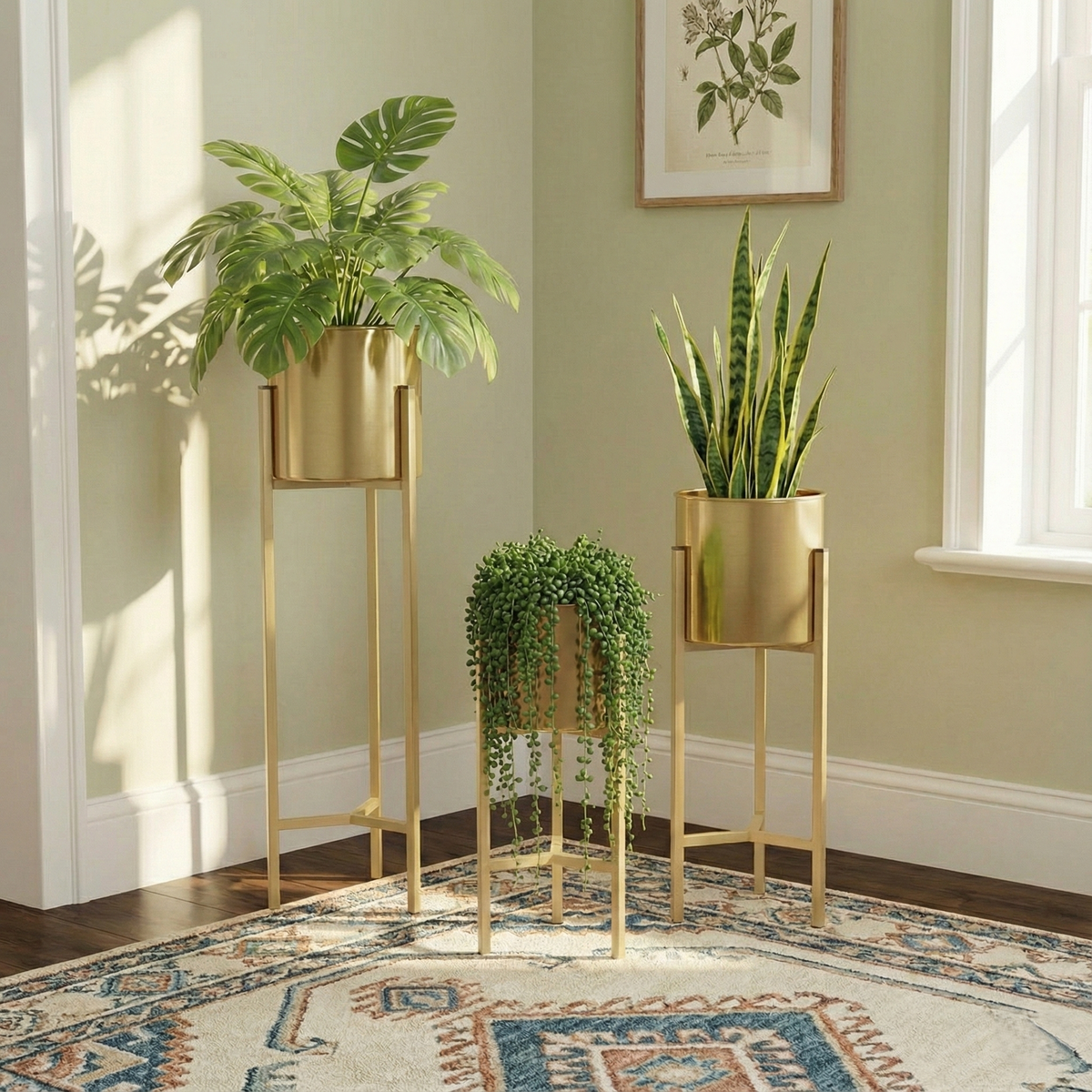 HELIOS Plant Stand (Set of 3) - Gold #Color_Gold