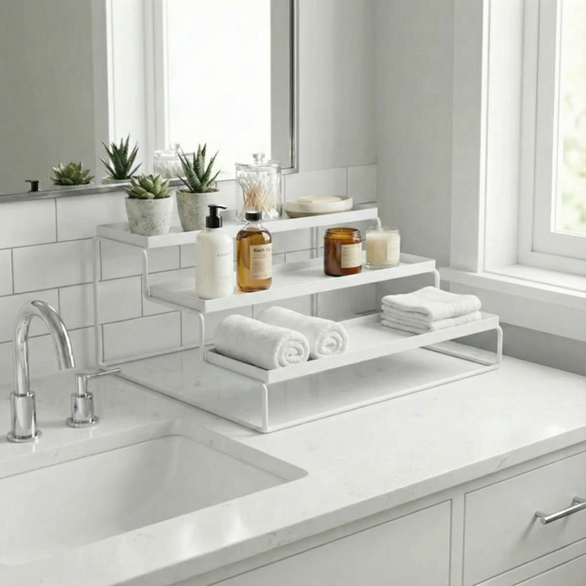 TRIZEN Step Rack - White #Color_White