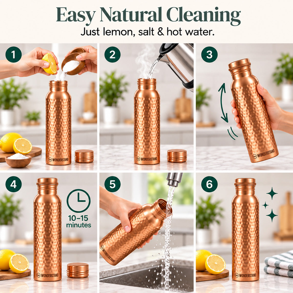 Copper Water Bottle - Hammered #Design_Hammered