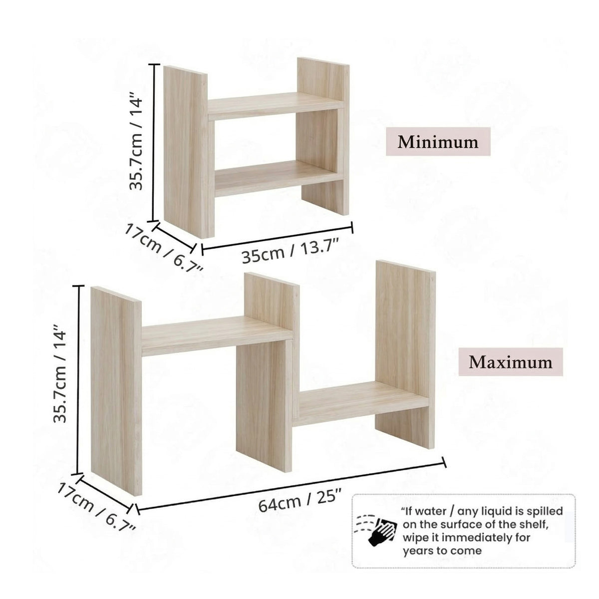 ELORA Wood Adjustable Multi-Purpose Shelf