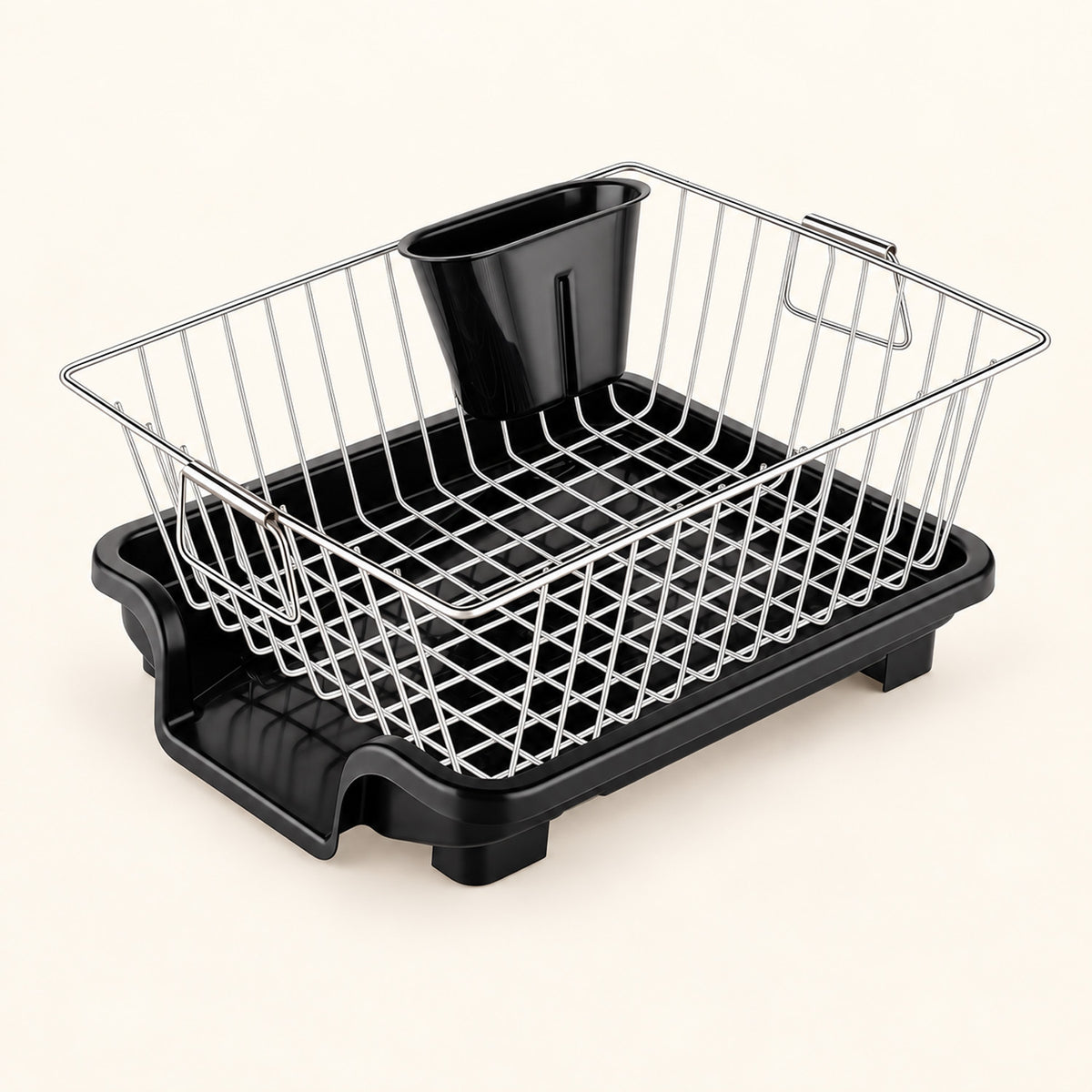 Dish Drying Rack with Cutlery Holder (Stainless Steel)