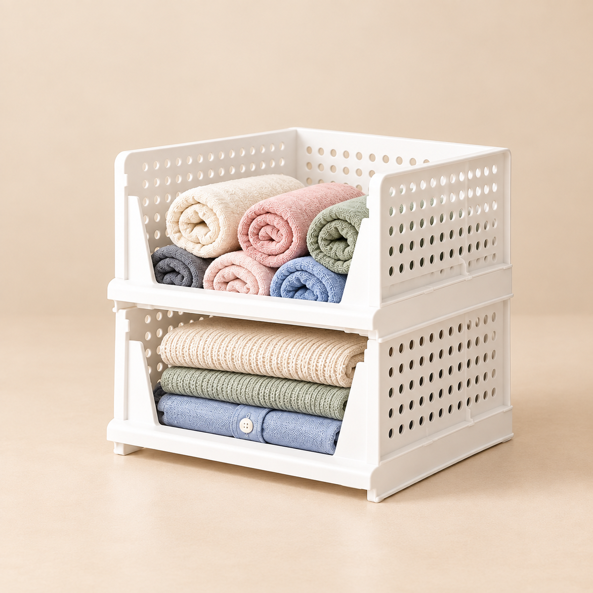 Wardrobe Stackable Clothes Organizer - Set of 2 #Pack_Set of 2