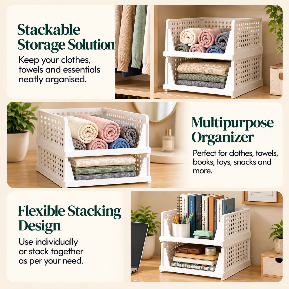 Wardrobe Stackable Clothes Organizer