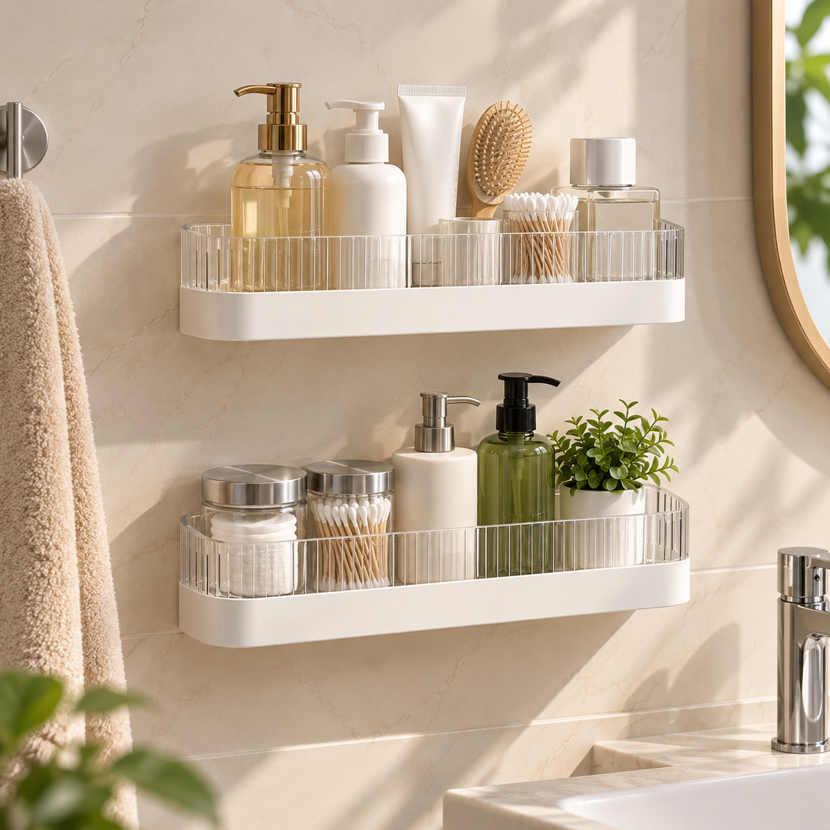 Self-Adhesive Bathroom Rack (Pack of 2)