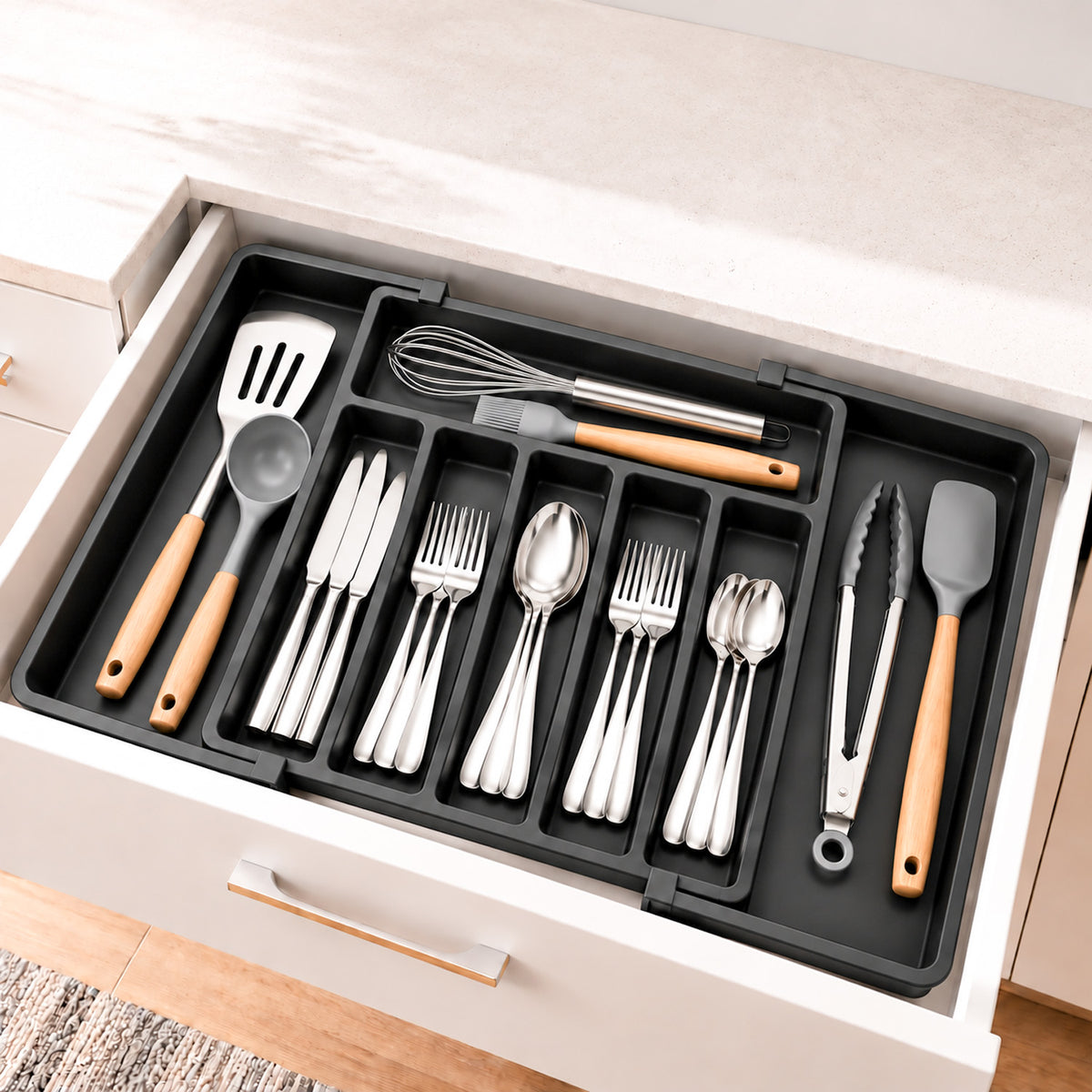 Expandable Cutlery Tray for Kitchen Drawers