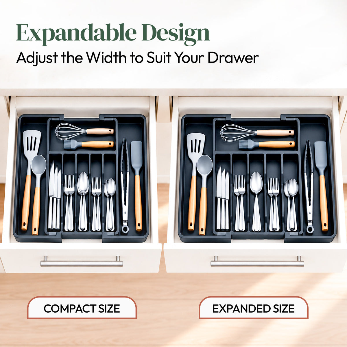 Expandable Cutlery Tray for Kitchen Drawers