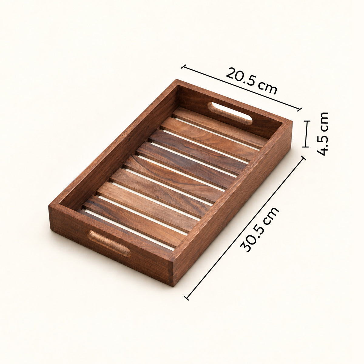 Wooden Serving Tray — Slatted Base