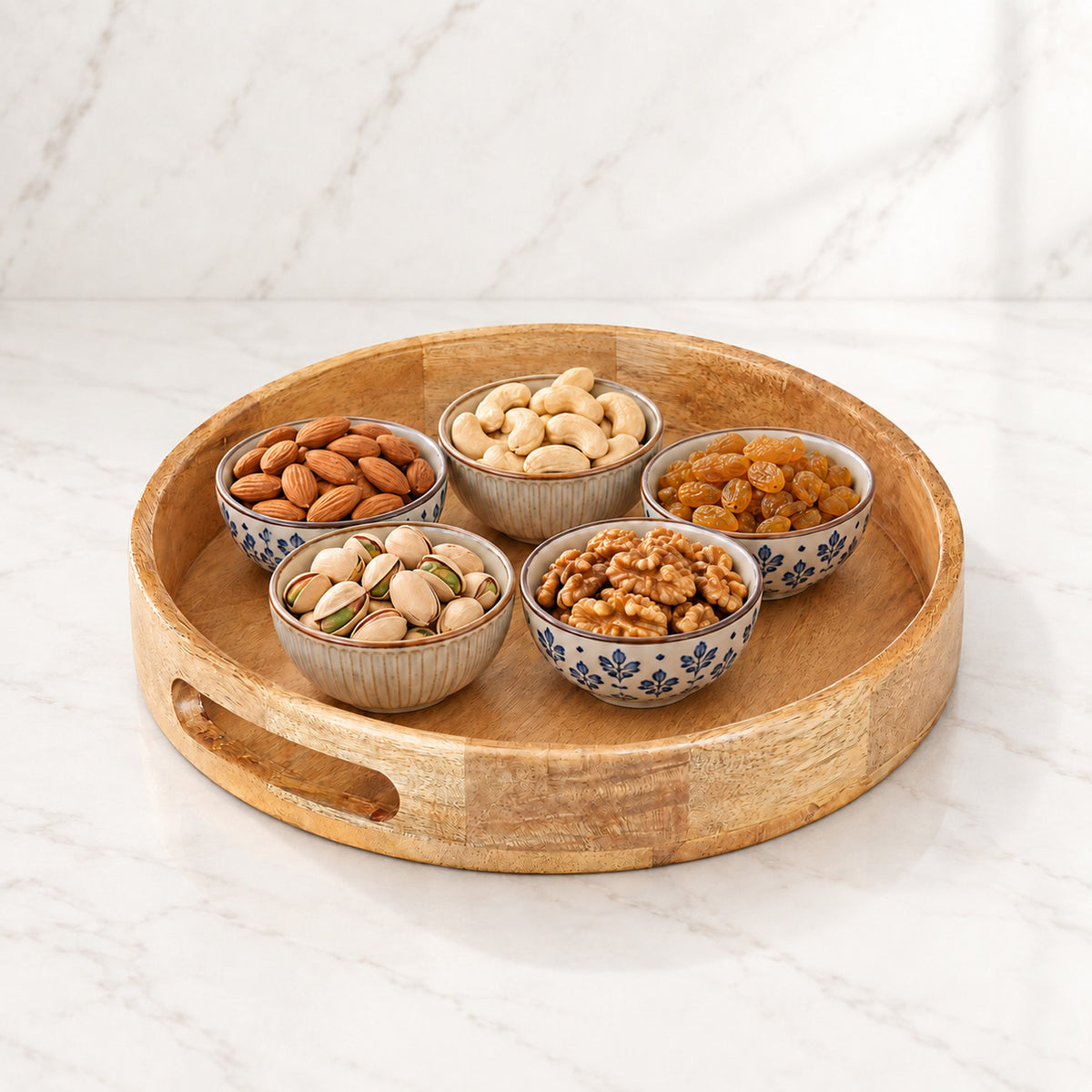 Round Wooden Serving Tray