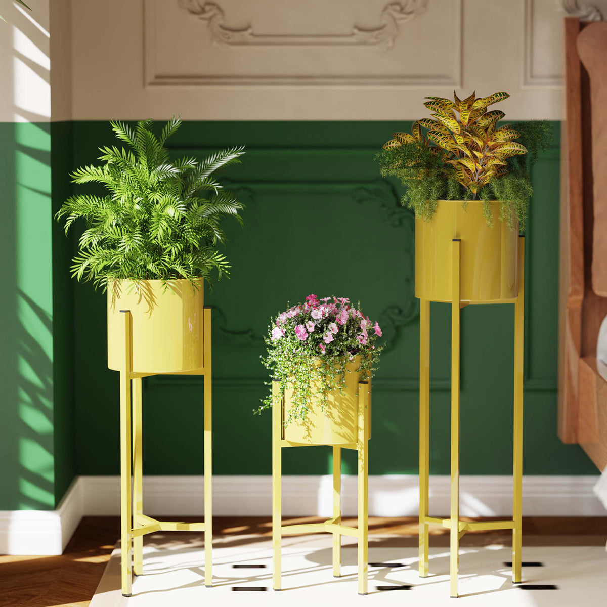 HELIOS Plant Stand (Set of 3) - Gold #Color_Gold