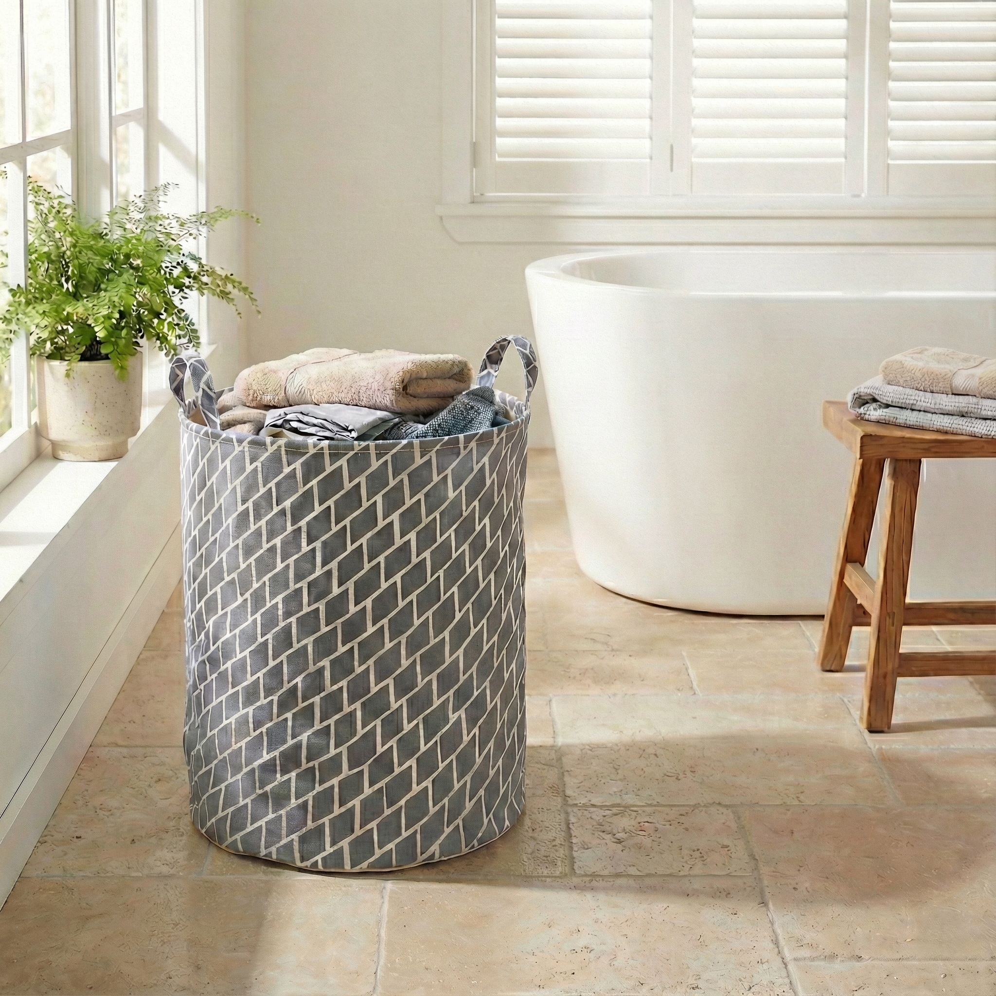 Laundry Bag with handles - Urban Brickscape #Color_Urban Brickscape
