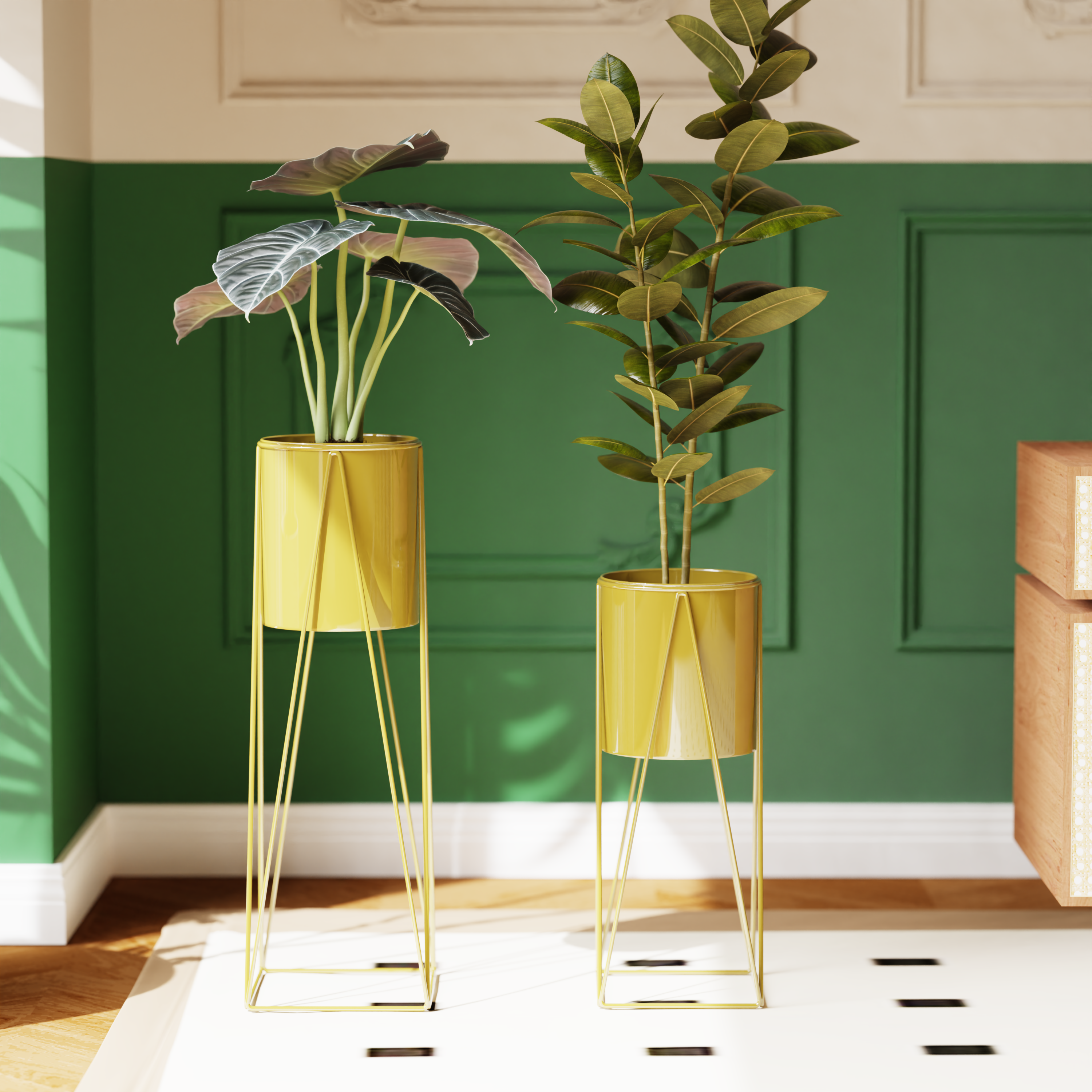 CLEO Plant Stand (Set of 2) - Gold #Color_Gold