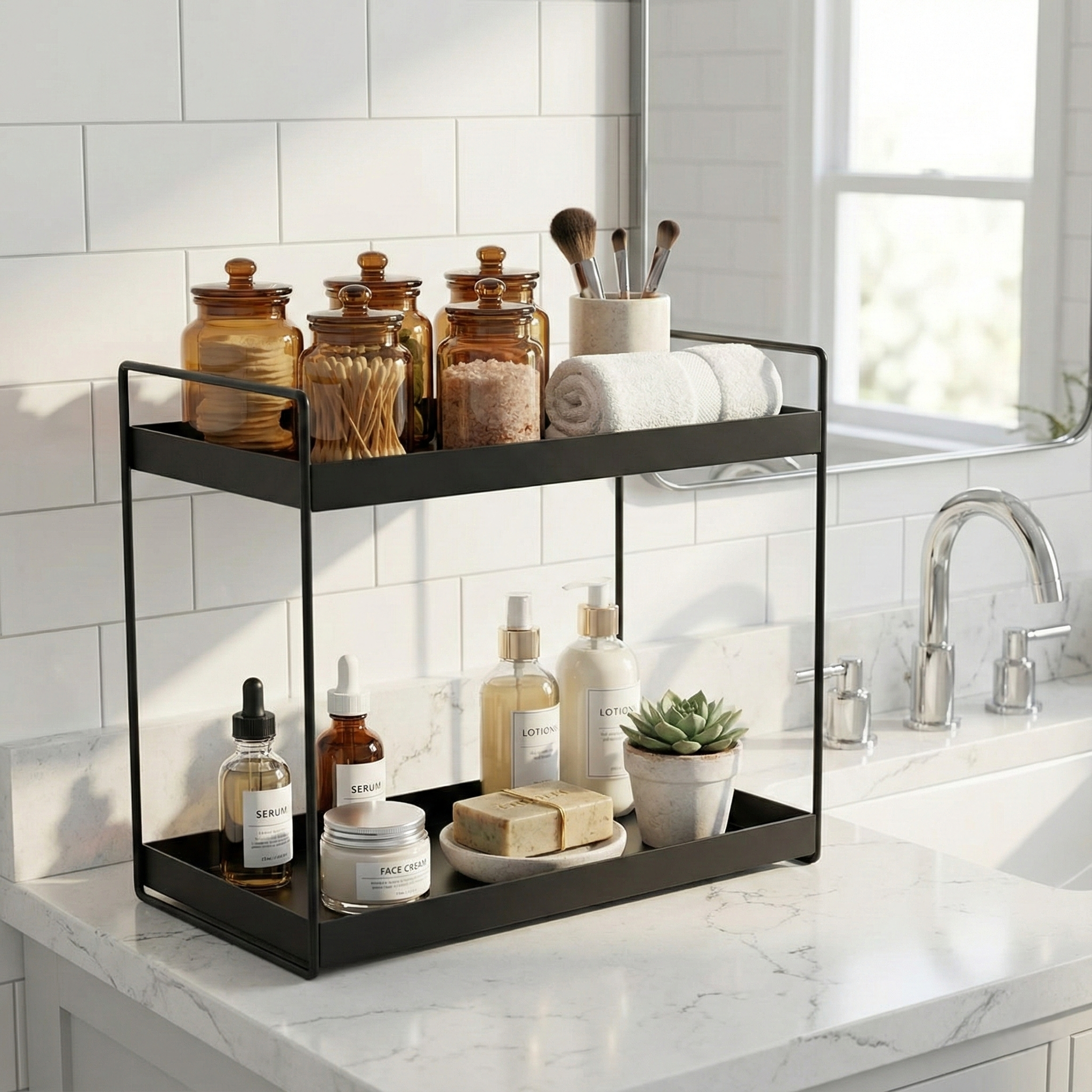 NOVA 2-Tier Standing Spice Rack - Black #Color_Black