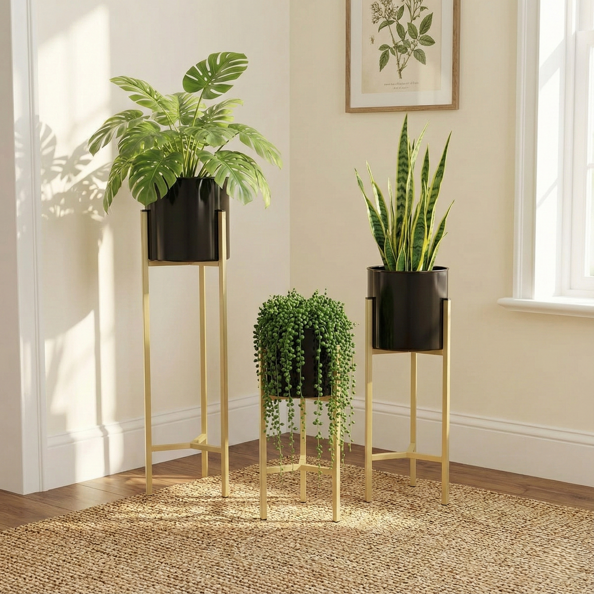 HELIOS Plant Stand (Set of 3) - Black #Color_Black
