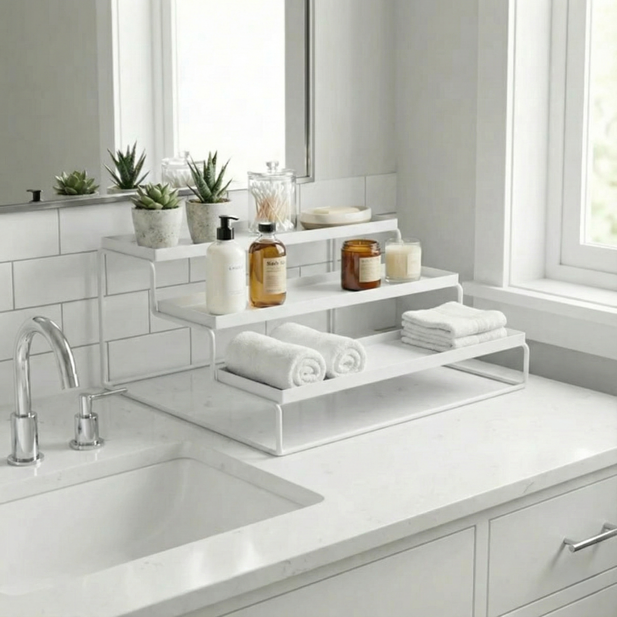 TRIZEN Step Rack - White #Color_White